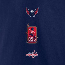 Футболка с длинным рукавом Washington Capitals Alexander Ovechkin Fanatics Athletic Navy NHL All-Time Leading Goal Scorer Badges