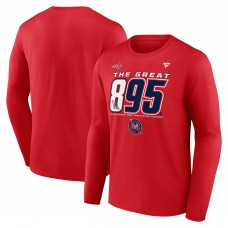 Футболка Washington Capitals Alexander Ovechkin Fanatics Athletic Red NHL All-Time Leading Goal Scorer The Great 895 Long Sleeve