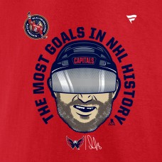 Футболка Washington Capitals Alexander Ovechkin Fanatics Athletic Red NHL All-Time Leading Goal Scorer Caricature