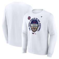 Футболка Washington Capitals Alexander Ovechkin Fanatics White NHL All-Time Leading Goal Scorer GR8 Caricature Fleece Pullover Sweatshirt