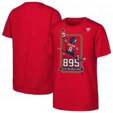 Детская футболка Washington Capitals Alexander Ovechkin Red NHL All-Time Leading Goal Scorer Locker Room