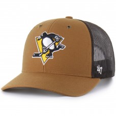 Бейсболка Pittsburgh Penguins Carhartt x 47 Brown Trucker