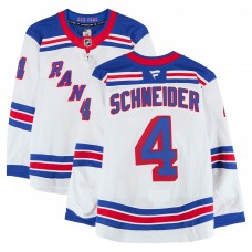 Braden Schneider New York Rangers Fanatics Authentic Game-Used #4 White Set 3 Jersey from the 2024-25 NHL Season