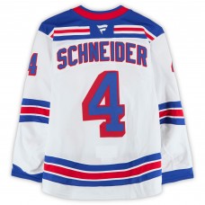 Braden Schneider New York Rangers Fanatics Authentic Game-Used #4 White Set 3 Jersey from the 2024-25 NHL Season