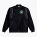 Minnesota Wild Mitchell & Ness Black Walk The Tunnel Full-Snap Varsity Jacket