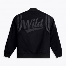 Minnesota Wild Mitchell & Ness Black Walk The Tunnel Full-Snap Varsity Jacket