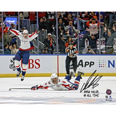 Alexander Ovechkin Washington Capitals Autographed Fanatics Authentic 16 x 20 895th Goal Celebration Photograph with Multiple Inscriptions - Limited Edition of 50
