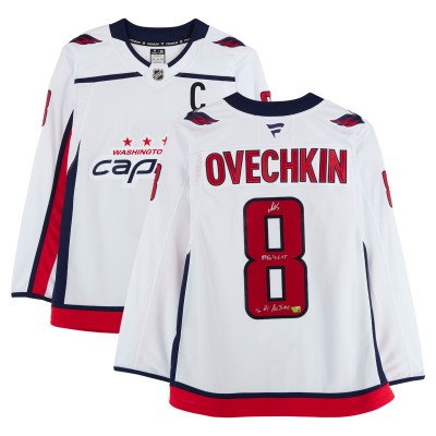 Alexander Ovechkin Washington Capitals Autographed Fanatics Authentic White Fanatics Premium Jersey with Multiple Inscriptions - Limited Edition of 99