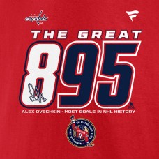 Футболка Washington Capitals Alexander Ovechkin Red NHL All-Time Leading Goal Scorer 895