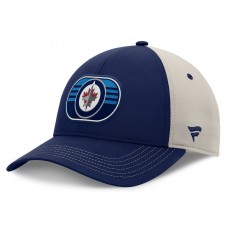 Winnipeg Jets Fanatics Navy/Gray 2025 Stanley Cup Playoffs Locker Room Trucker Adjustable Hat