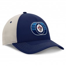 Winnipeg Jets Fanatics Navy/Gray 2025 Stanley Cup Playoffs Locker Room Trucker Adjustable Hat