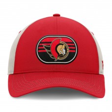Ottawa Senators Fanatics Red/Gray 2025 Stanley Cup Playoffs Locker Room Trucker Adjustable Hat