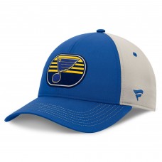 St. Louis Blues Fanatics Blue/Gray 2025 Stanley Cup Playoffs Locker Room Trucker Adjustable Hat