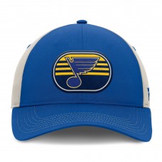 St. Louis Blues Fanatics Blue/Gray 2025 Stanley Cup Playoffs Locker Room Trucker Adjustable Hat