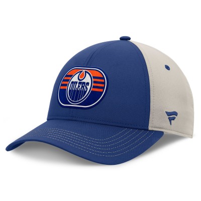 Бейсболка Edmonton Oilers Fanatics Royal/Gray 2025 Stanley Cup Playoffs Locker Room Trucker