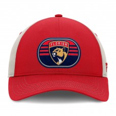 Florida Panthers Fanatics Red/Gray 2025 Stanley Cup Playoffs Locker Room Trucker Adjustable Hat
