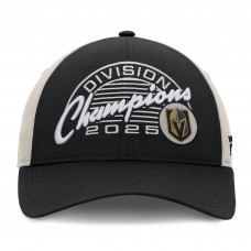 Vegas Golden Knights Fanatics Black 2025 Pacific Division Champions Locker Room Adjustable Hat