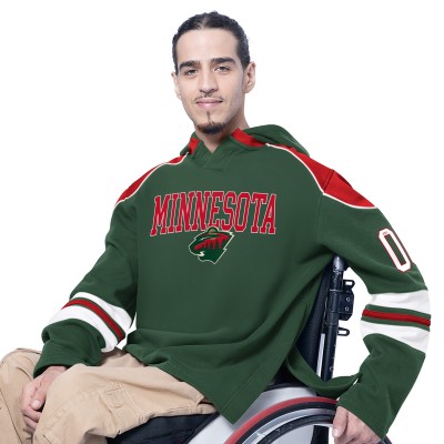 Minnesota Wild G-III Sports by Carl Banks Green Adaptive Wear Lord Stanley Hooded Long Sleeve Sweatshirt