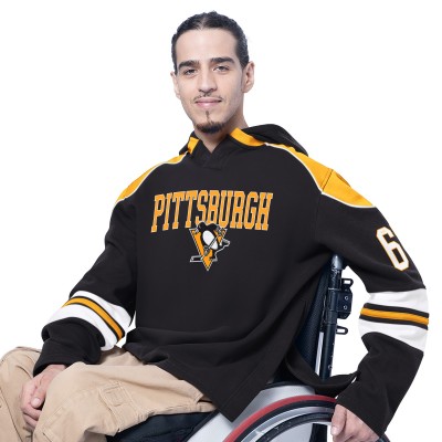 Футболка с длинным рукавом Pittsburgh Penguins G-III Sports by Carl Banks Black Adaptive Wear Lord Stanley Hooded