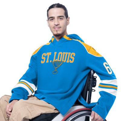 St. Louis Blues G-III Sports by Carl Banks Blue Adaptive Wear Lord Stanley Hooded Long Sleeve Sweatshirt