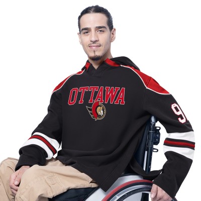 Ottawa Senators G-III Sports by Carl Banks Black Adaptive Wear Lord Stanley Hooded Long Sleeve Sweatshirt
