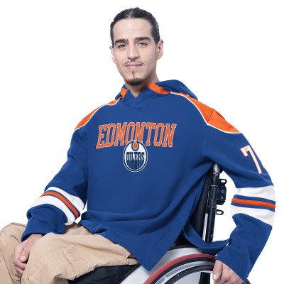 Edmonton Oilers G-III Sports by Carl Banks Royal Adaptive Wear Lord Stanley Hooded Long Sleeve Sweatshirt