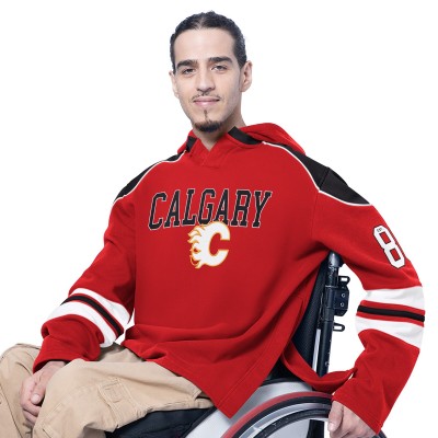 Calgary Flames G-III Sports by Carl Banks Red Adaptive Wear Lord Stanley Hooded Long Sleeve Sweatshirt