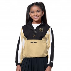 Girls Vegas Golden Knights Starter Black/Gold Key Player Half Zip Jacket