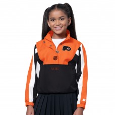Girls Philadelphia Flyers Starter Orange/Black Key Player Half Zip Jacket