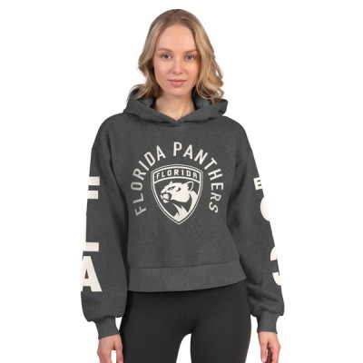 Женская толстовка Florida Panthers Starter Heather Charcoal Star Cropped Fleece