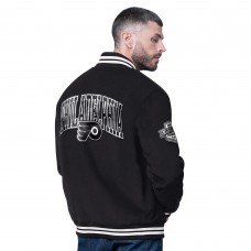 Philadelphia Flyers Starter Black Blackout Corduroy Full-Snap Varsity Jacket