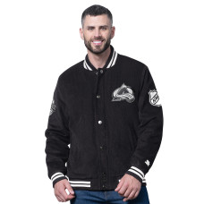 Colorado Avalanche Starter Black Blackout Varsity Jacket