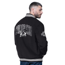 Colorado Avalanche Starter Black Blackout Varsity Jacket