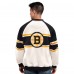 Boston Bruins Starter White Defense Fleece Crewneck Sweatshirt