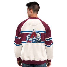 Colorado Avalanche Starter White Defense Fleece Crewneck Sweatshirt Colorado Avalanche Starter White Defense Fleece Crewneck Sweatshirt