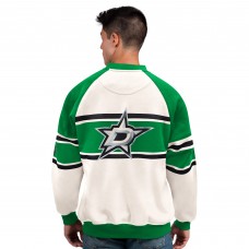 Dallas Stars Starter White Defense Fleece Crewneck Sweatshirt