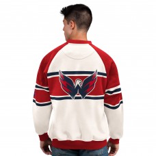 Washington Capitals Starter White Defense Fleece Crewneck Sweatshirt