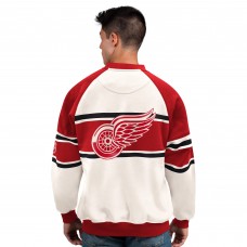 Detroit Red Wings Starter White Defense Fleece Crewneck Sweatshirt