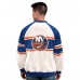 New York Islanders Starter White Defense Fleece Crewneck Sweatshirt