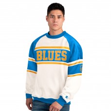 St. Louis Blues Starter White Defense Fleece Crewneck Sweatshirt