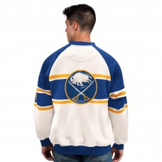 Buffalo Sabres Starter White Defense Fleece Crewneck Sweatshirt