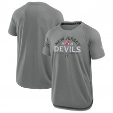 New Jersey Devils Fanatics Heather Gray 2025 Stanley Cup Playoffs Authentic Pro Rink Performance T-Shirt