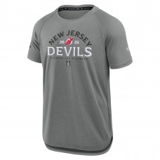 New Jersey Devils Fanatics Heather Gray 2025 Stanley Cup Playoffs Authentic Pro Rink Performance T-Shirt