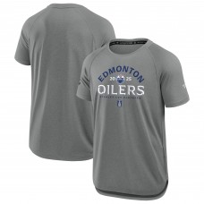 Edmonton Oilers Fanatics Heather Gray 2025 Stanley Cup Playoffs Authentic Pro Rink Performance T-Shirt