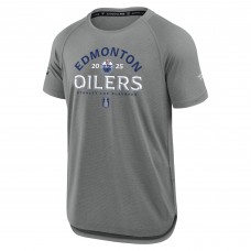 Edmonton Oilers Fanatics Heather Gray 2025 Stanley Cup Playoffs Authentic Pro Rink Performance T-Shirt