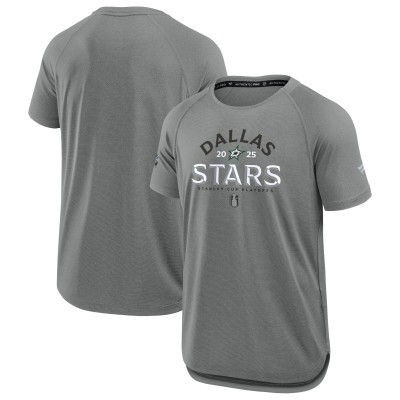 Футболка Dallas Stars Fanatics Heather Gray 2025 Stanley Cup Playoffs Authentic Pro Rink Performance