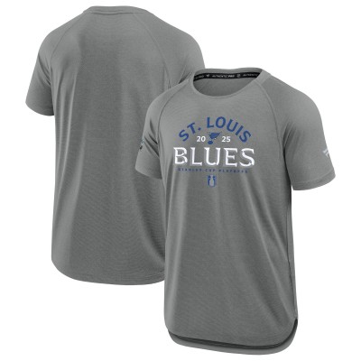Футболка St. Louis Blues Fanatics Heather Gray 2025 Stanley Cup Playoffs Authentic Pro Rink Performance