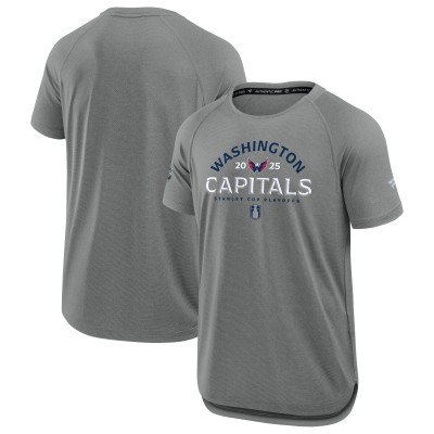 Футболка Washington Capitals Fanatics Heather Gray 2025 Stanley Cup Playoffs Authentic Pro Rink Performance
