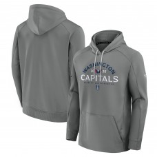 Washington Capitals Fanatics Gray 2025 Stanley Cup Playoffs Authentic Pro Rink Fly Fleece Pullover Hoodie