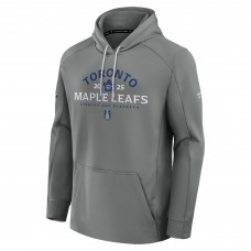 Toronto Maple Leafs Fanatics Gray 2025 Stanley Cup Playoffs Authentic Pro Rink Fly Fleece Pullover Hoodie